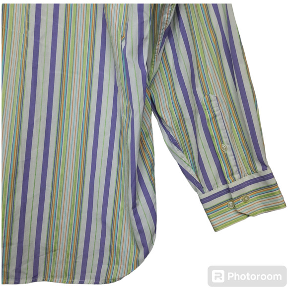 Vintage 90s Tommy Hilfiger Men's Long Sleeve Button-Up Shirt XL 80's 2 Ply - Picture 13 of 16